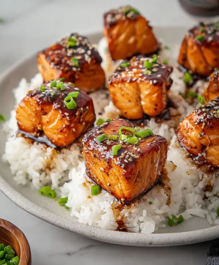 Quick Honey Garlic Salmon Bites- Easy & Delicious