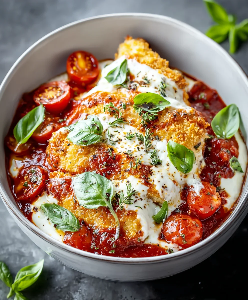 Chicken Parm Cottage Cheese Bowl-Healthy & Easy