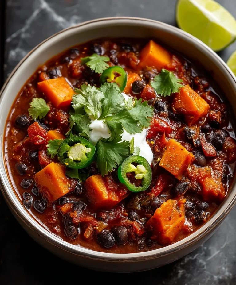 Hearty Sweet Potato Black Bean Chili Recipe