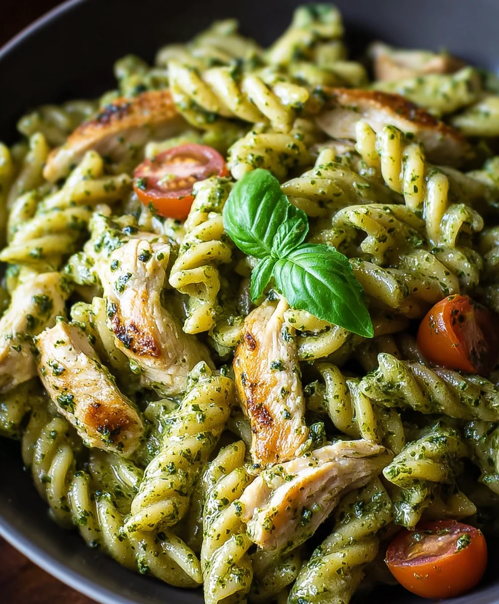 Creamy Chicken Pesto Pasta- Easy Dinner Recipe