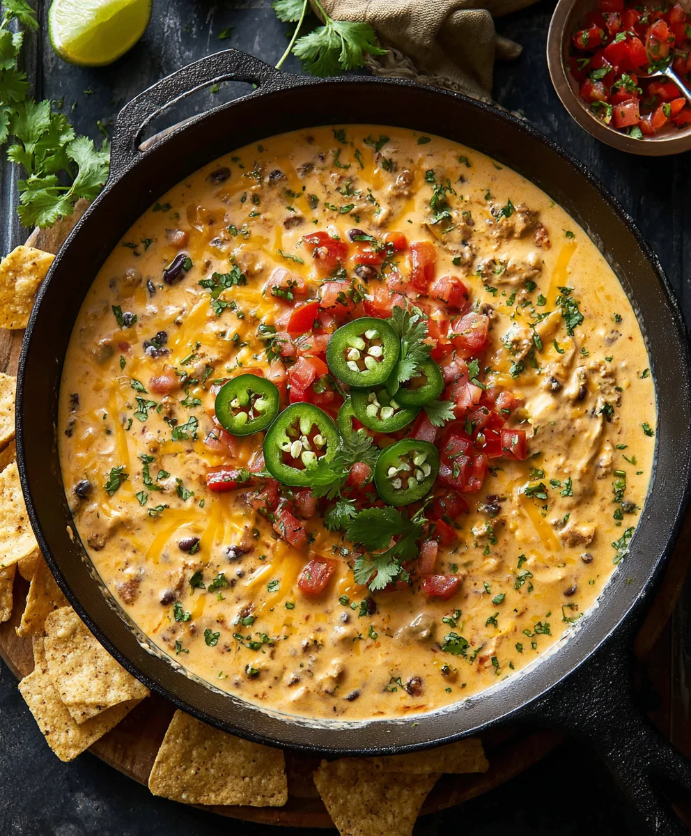 Easy Cowboy Queso Dip Recipe-Best Cheesy Beef Dip