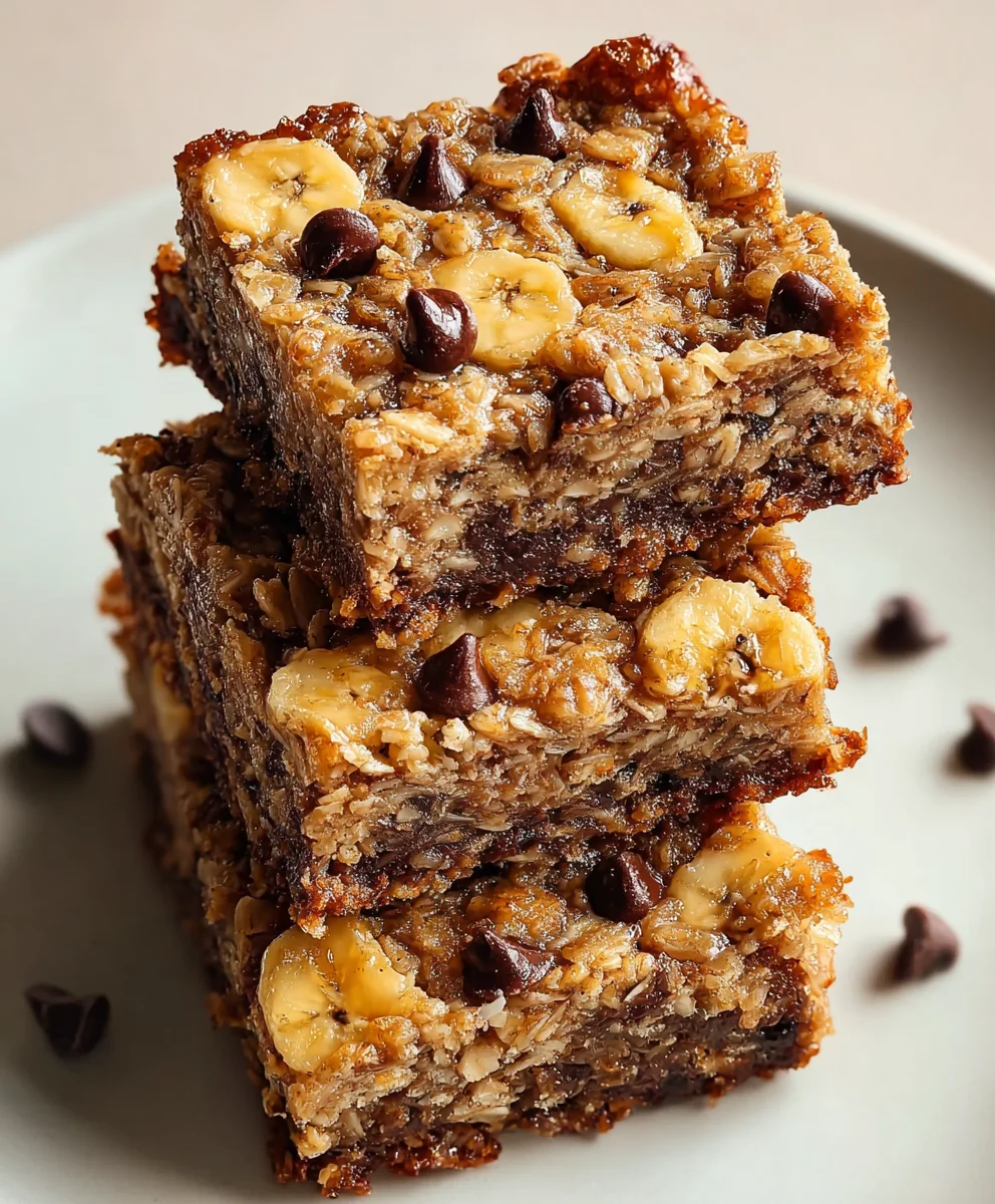 Easy Banana Oat Breakfast Bars-Healthy Snack