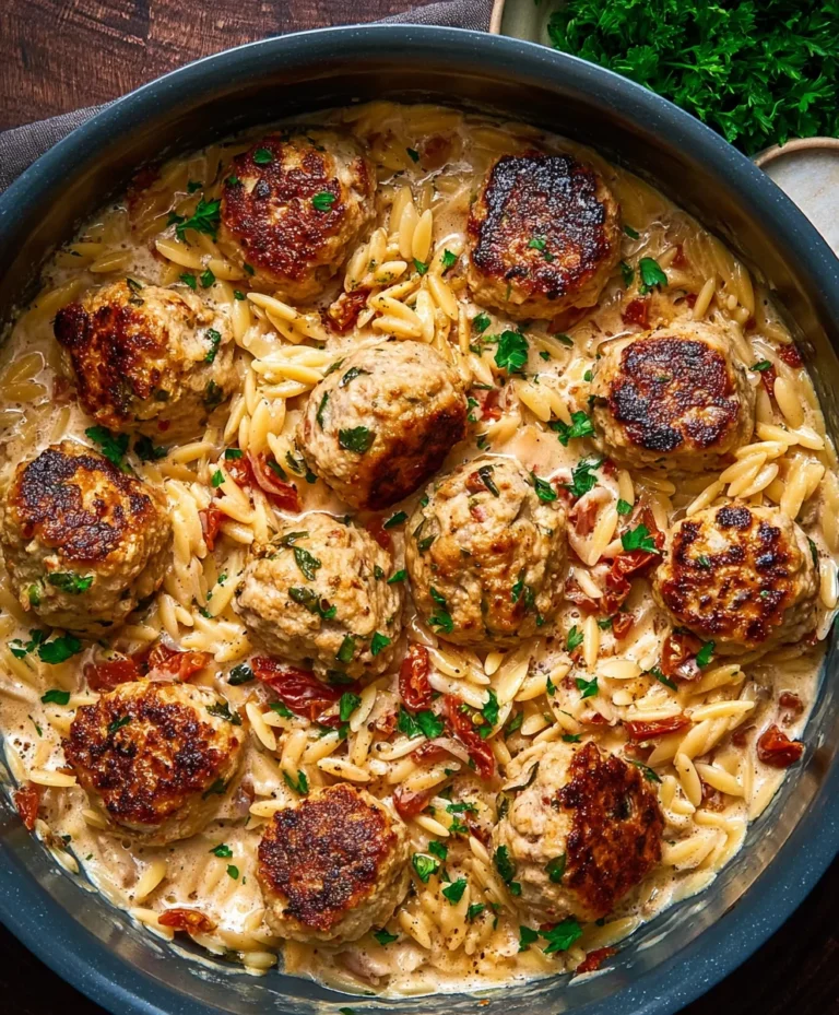 Marry Me Chicken Meatball Orzo – Creamy Comfort