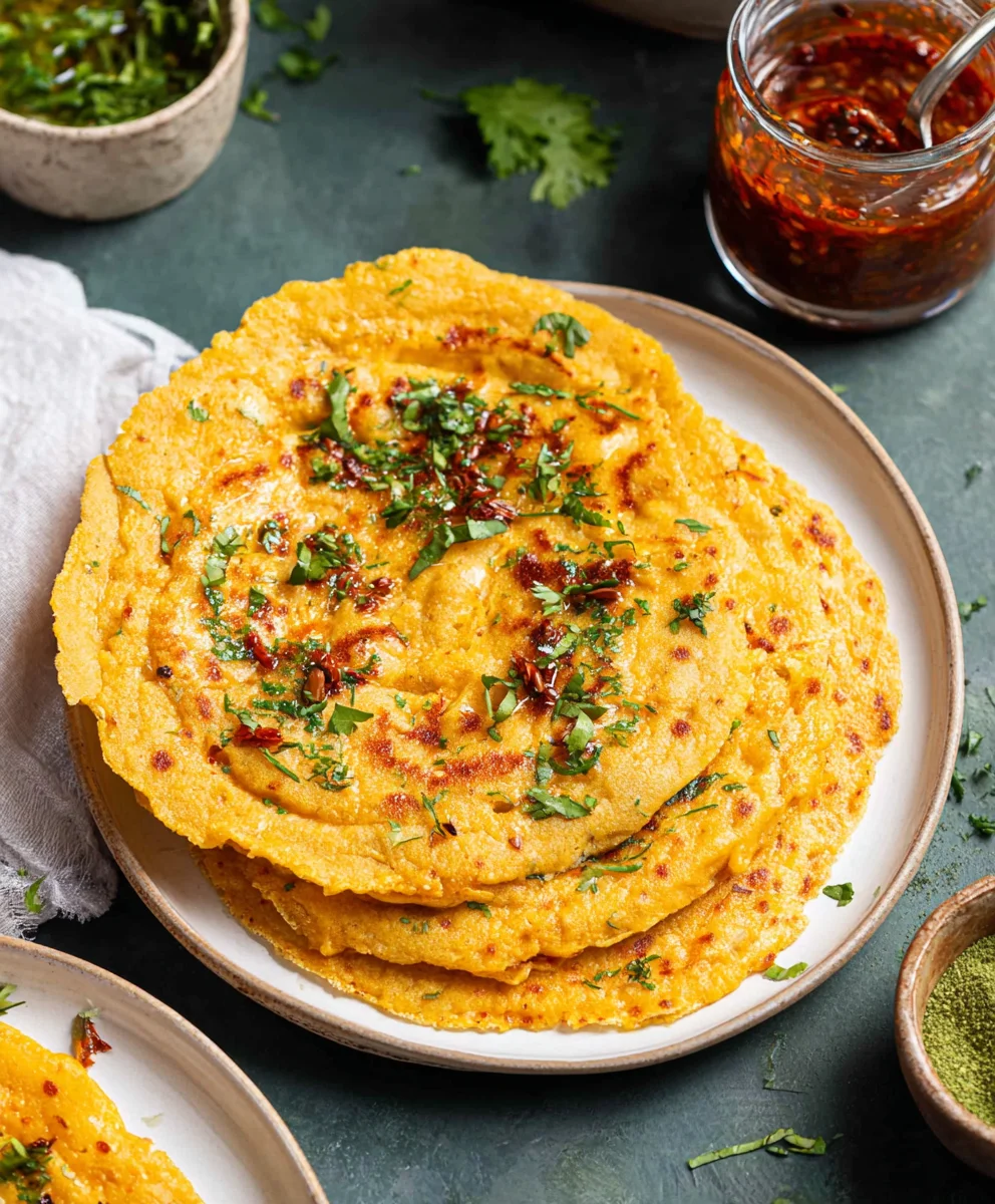 Masoor Dal Chilla - Delicious Savory Red Lentil Pancakes