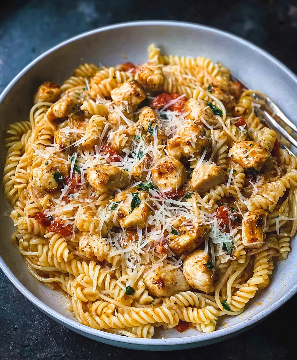 Healthy Garlic Parmesan Chicken Pasta Recipe