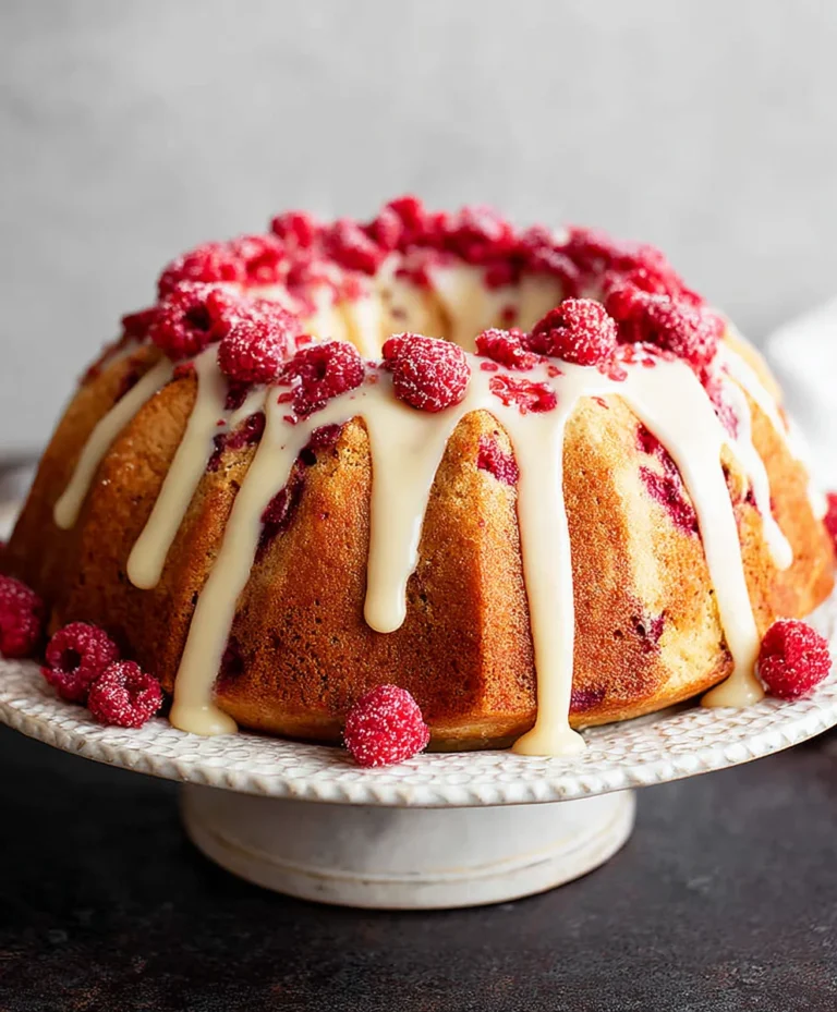 Raspberry White Chocolate Bundt Cake Recipe-Decadent & Easy