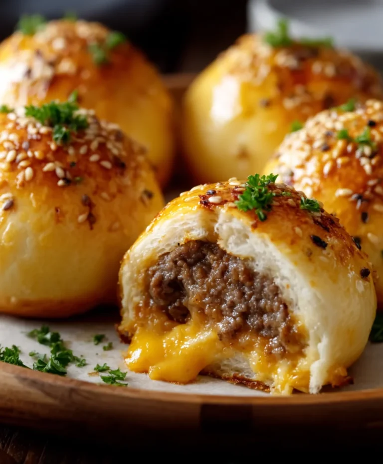 Garlic Parmesan Cheeseburger Bombs- Easy Appetizer