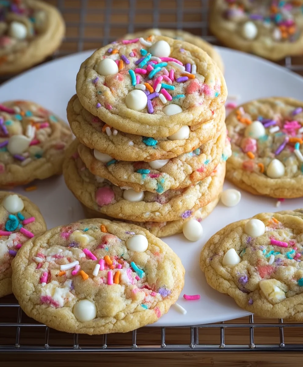 White Chocolate Confetti Cookies-Festive & Chewy Bites
