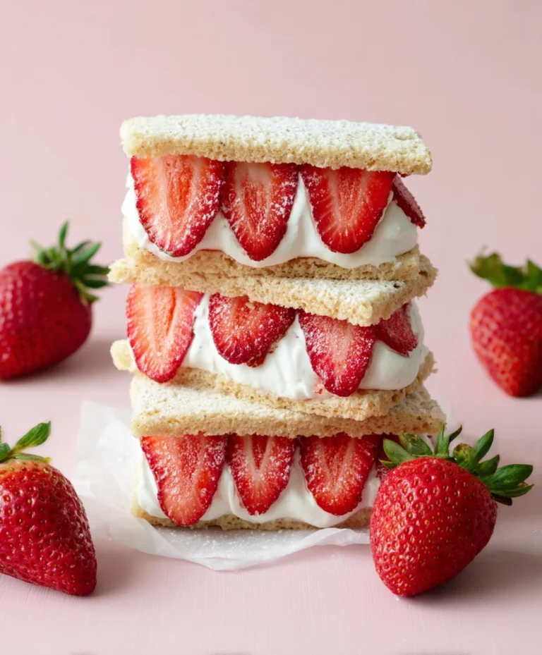 Sweet Strawberry Cream Sandwiches Delightful Treat