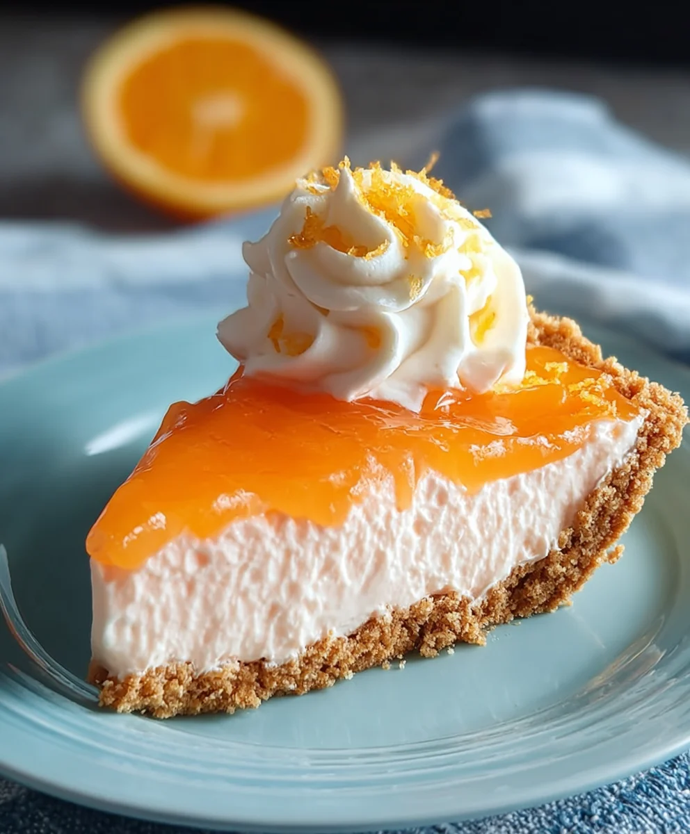 Jello Creamsicle Pie-Easy No-Bake Dessert