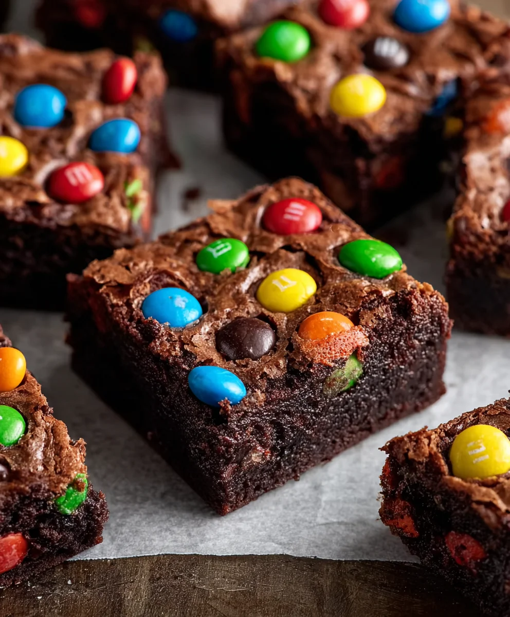 Easy Chocolate M&M Brownies-Quick & Delicious Dessert