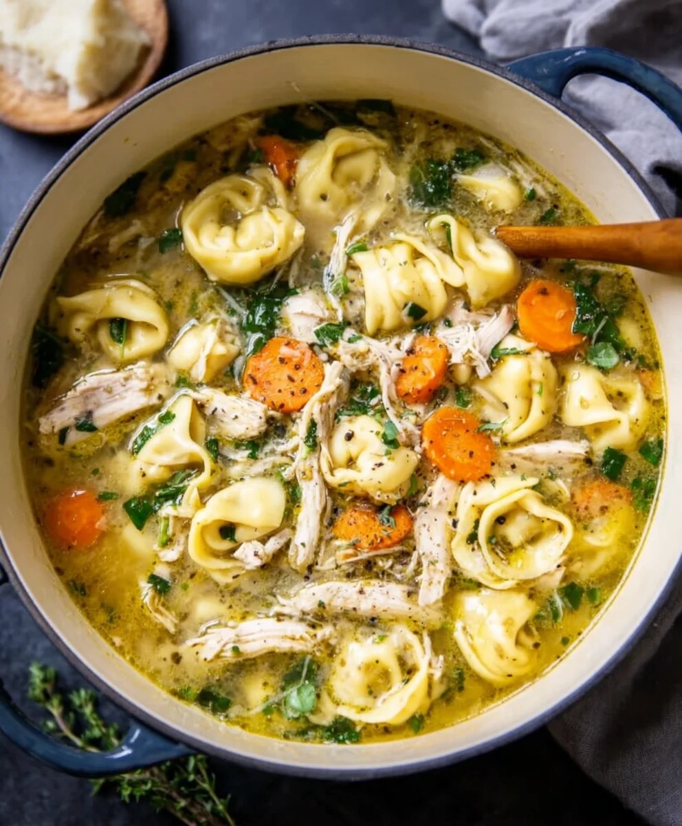 Easy Chicken Tortellini Soup Recipe-Comfort Food
