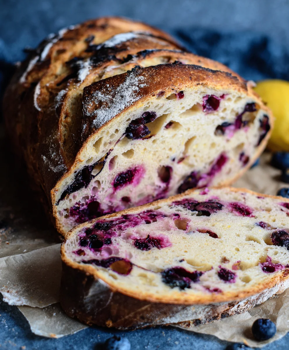 Lemon Blueberry Sourdough Bread - Easy Baking