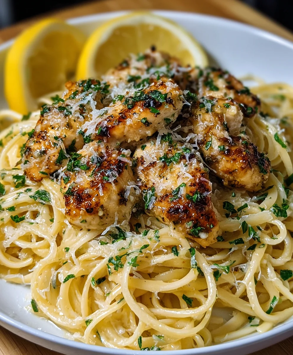 Lemon Garlic Butter Chicken Parmesan Pasta