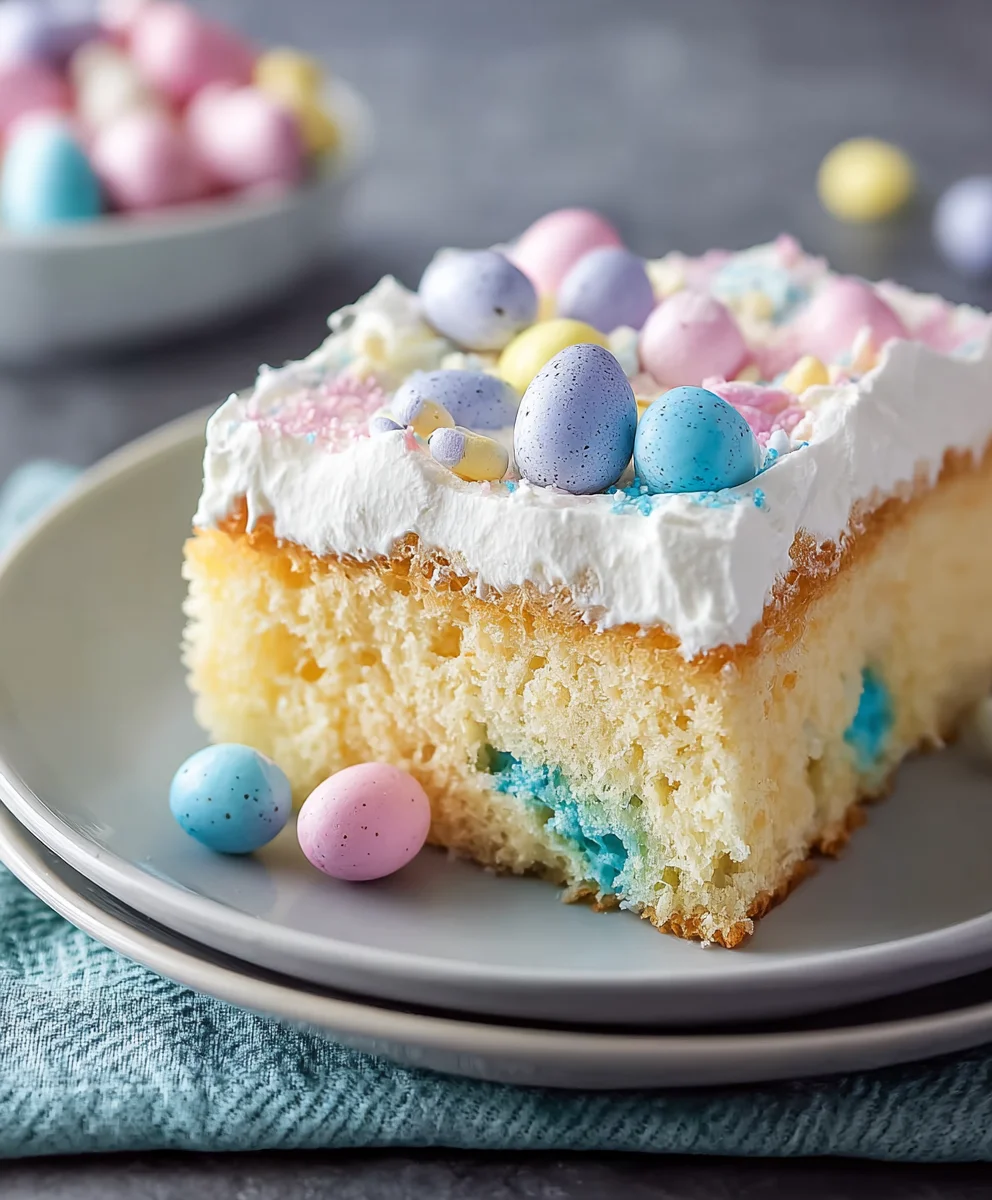 Easy Easter Poke Cake Recipe-Festive & Delicious