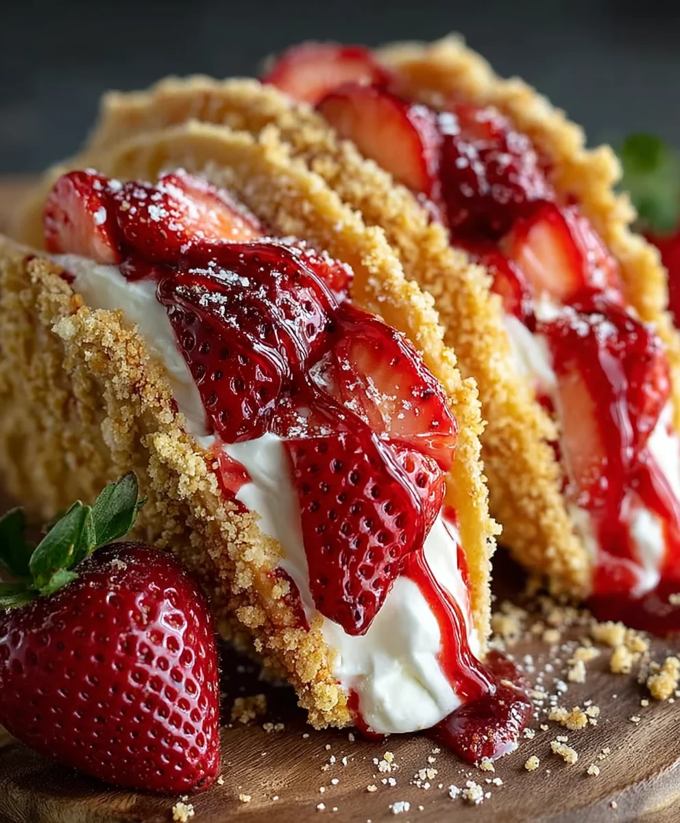 Strawberry Crunch Cheesecake Tacos-Easy Dessert Recipe