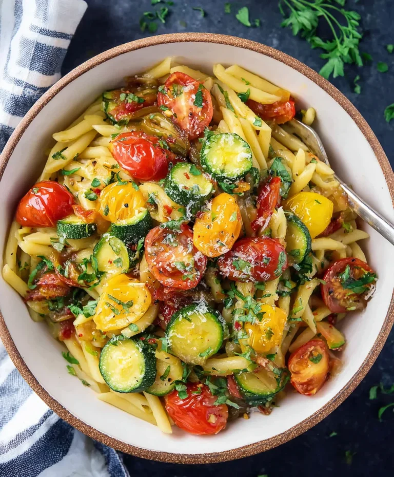 Healthy Tomato Zucchini Pasta-Quick & Easy Recipe