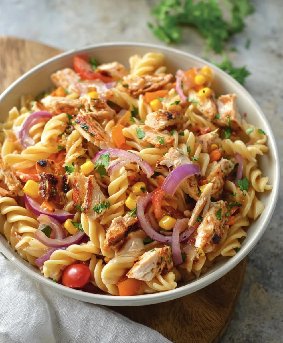 Easy BBQ Chicken Pasta Salad - Quick Summer Meal