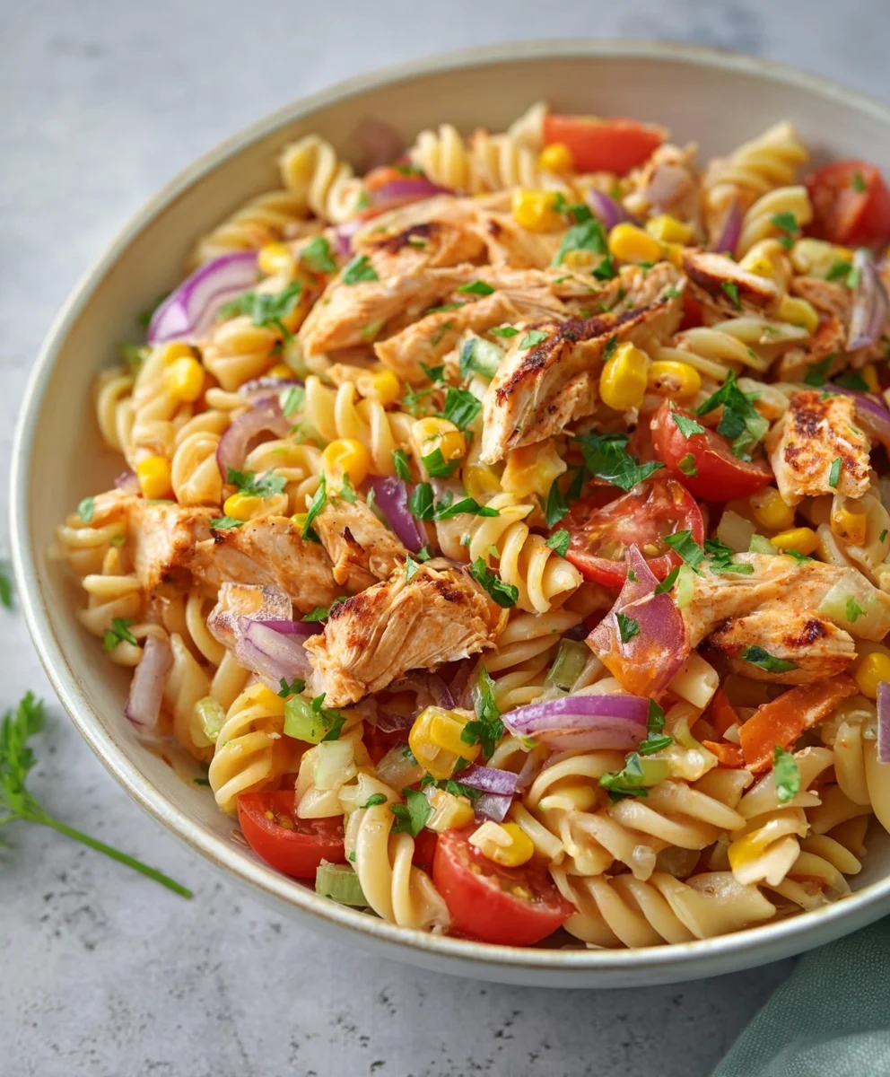 Easy BBQ Chicken Pasta Salad - Quick Summer Meal
