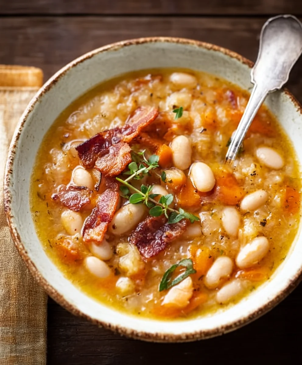 Hearty White Bean Soup With Beef Beef Bacon Flavor