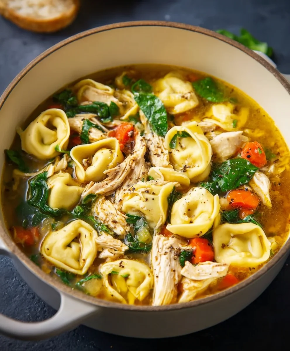 Easy Chicken Tortellini Soup Recipe-Comfort Food