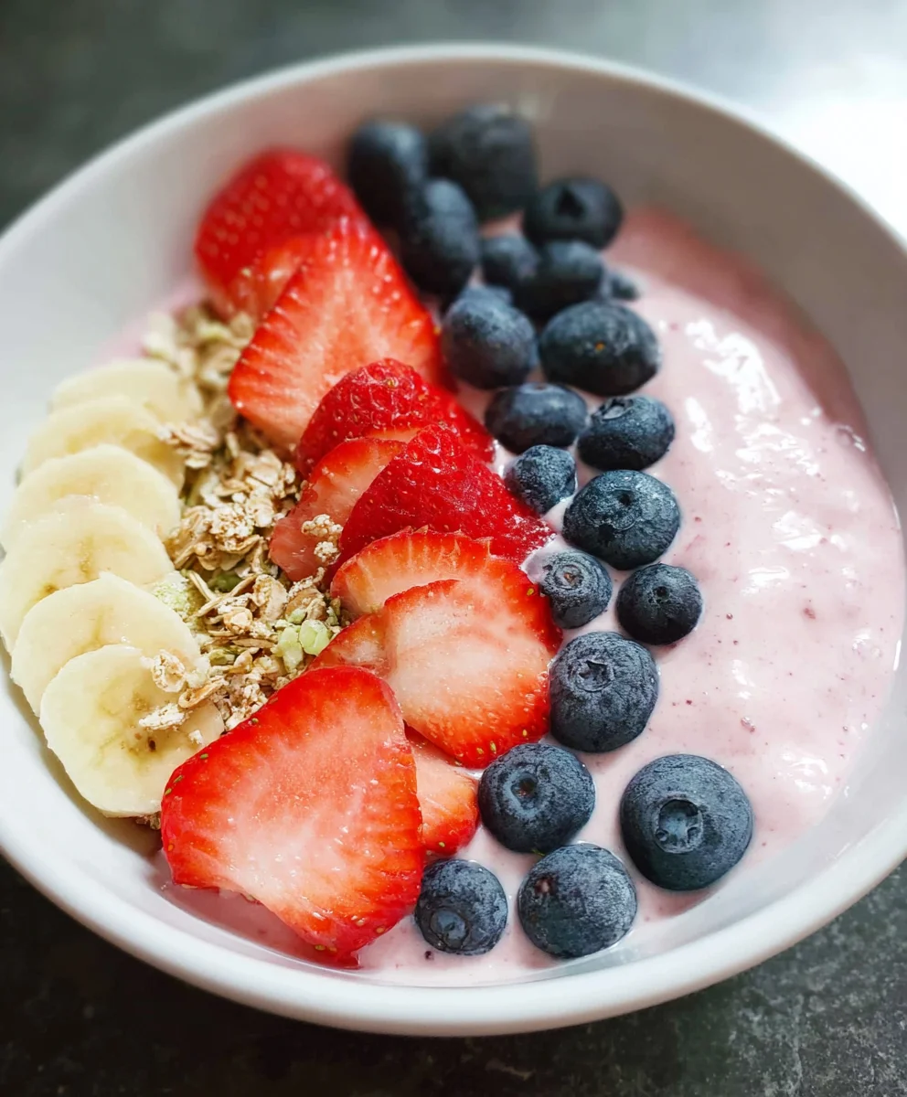 Easy 5-Minute Fruit Smoothie Bowl Greek Yogurt Recipe