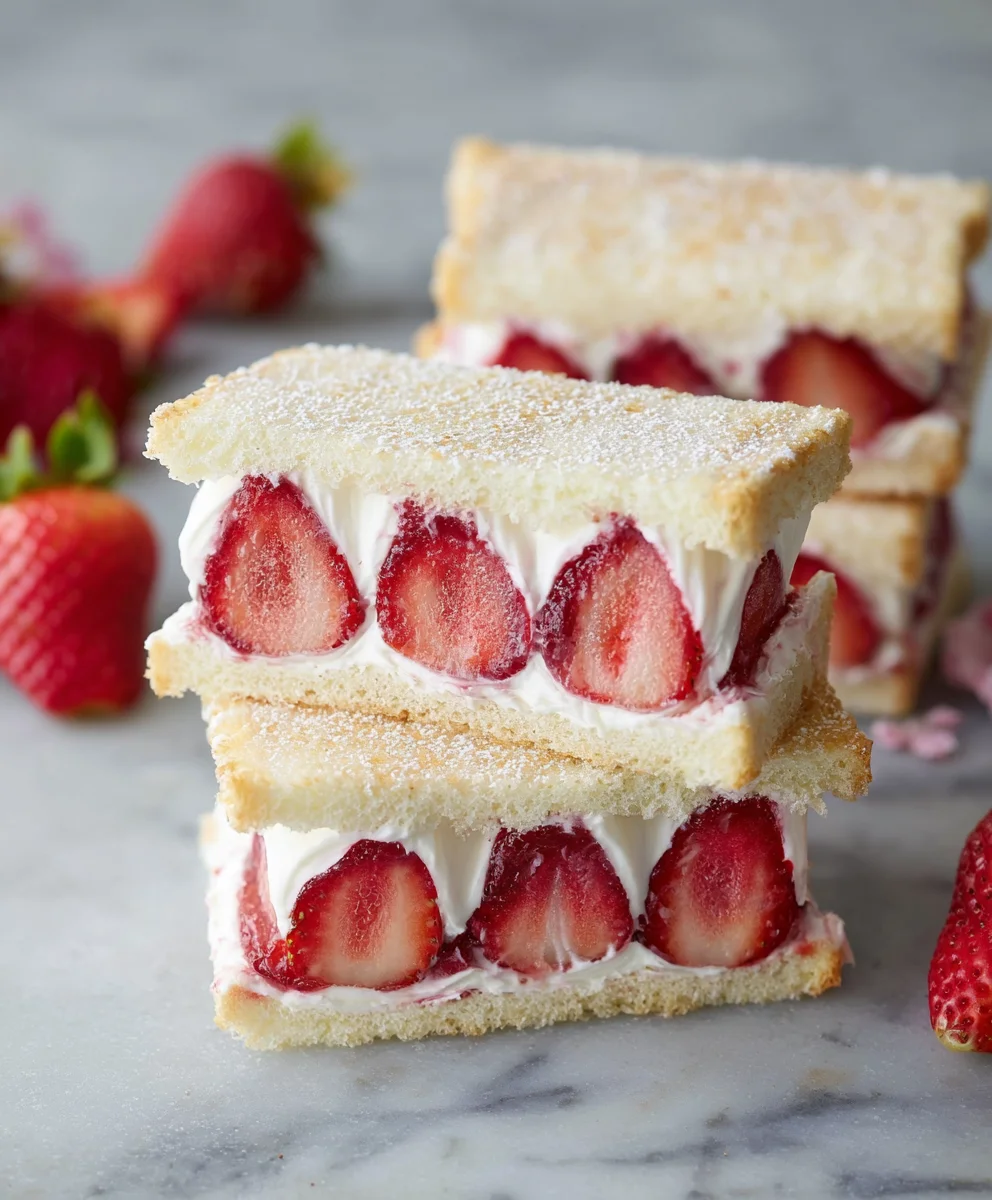 Sweet Strawberry Cream Sandwiches Delightful Treat