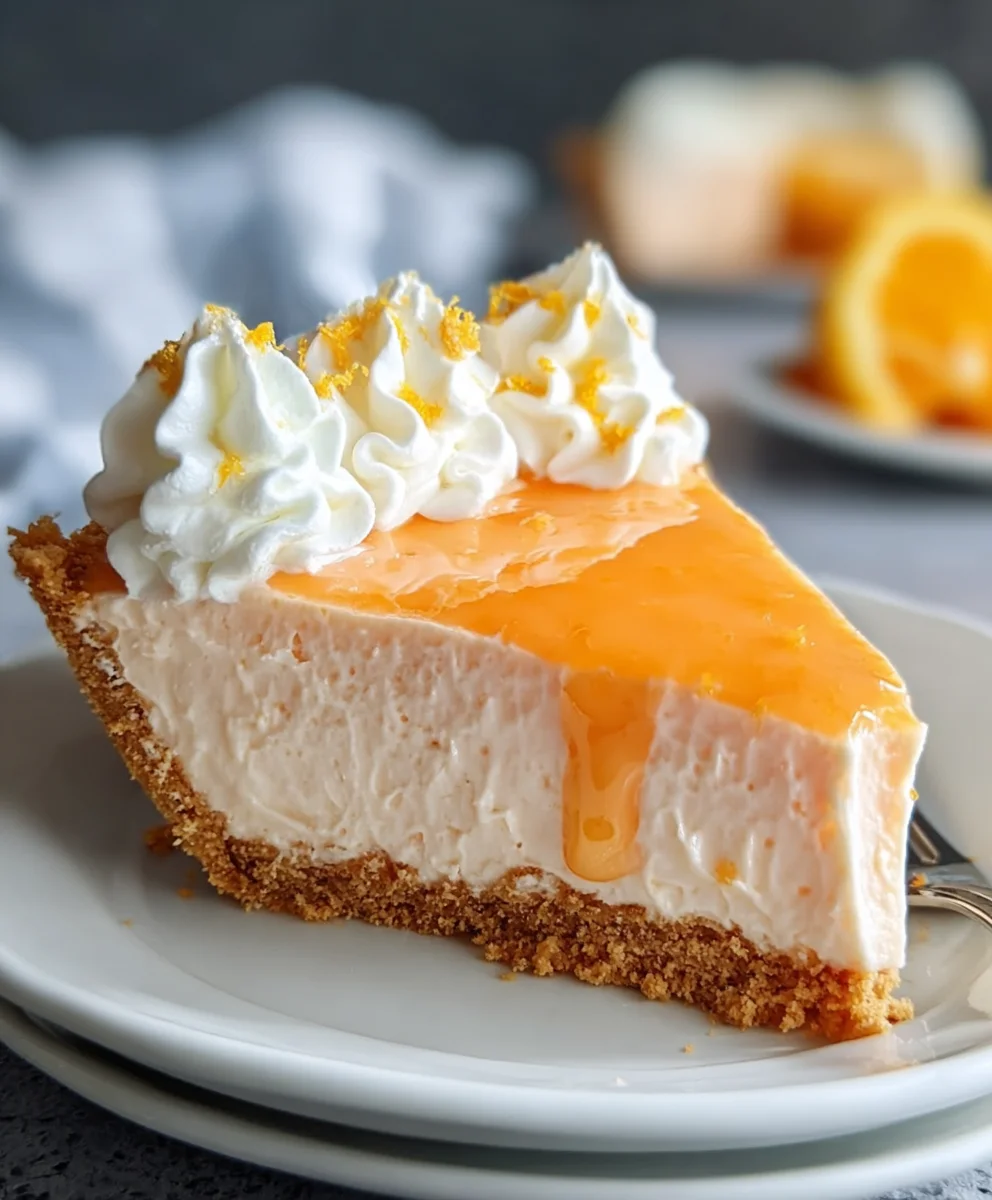 Jello Creamsicle Pie-Easy No-Bake Dessert
