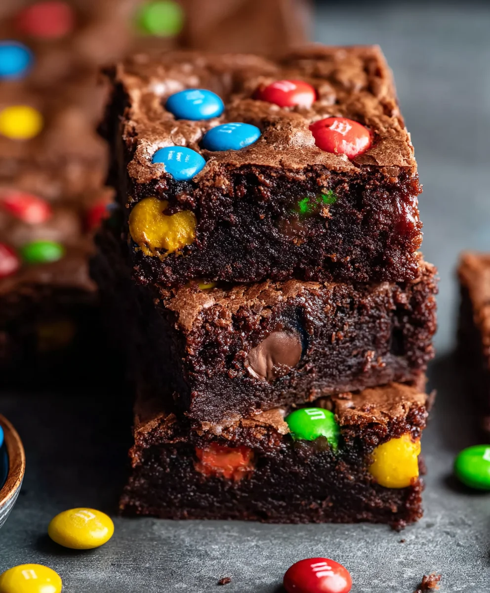 Easy Chocolate M&M Brownies-Quick & Delicious Dessert