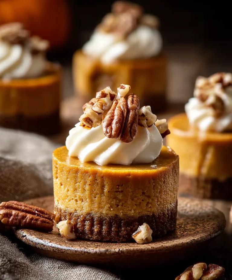Pumpkin Pecan Mini Cheesecakes-Easy Fall Dessert