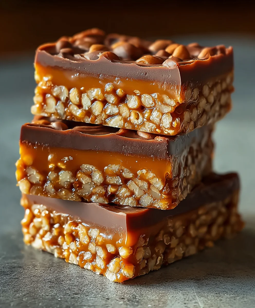 Caramel Fudge Crunch Bars-Easy Dessert Recipe