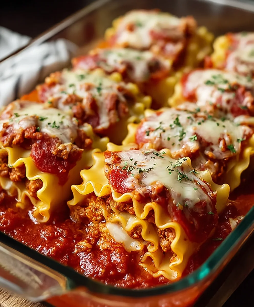 Beef Beef Pepperoni Pizza Lasagna Roll Ups - Easy Dinner