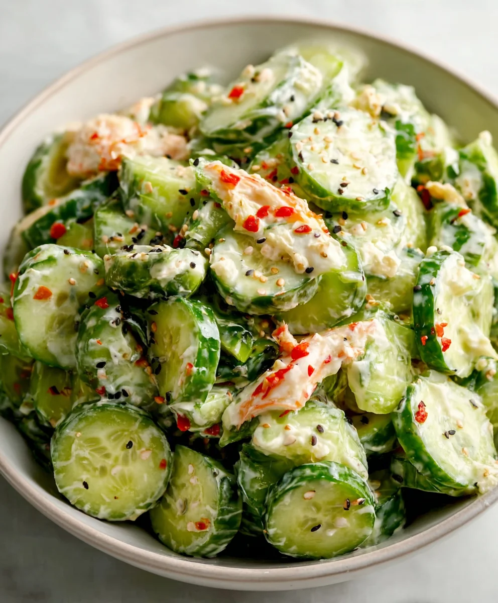 Easy California Roll Cucumber Salad-Fresh & Flavorful