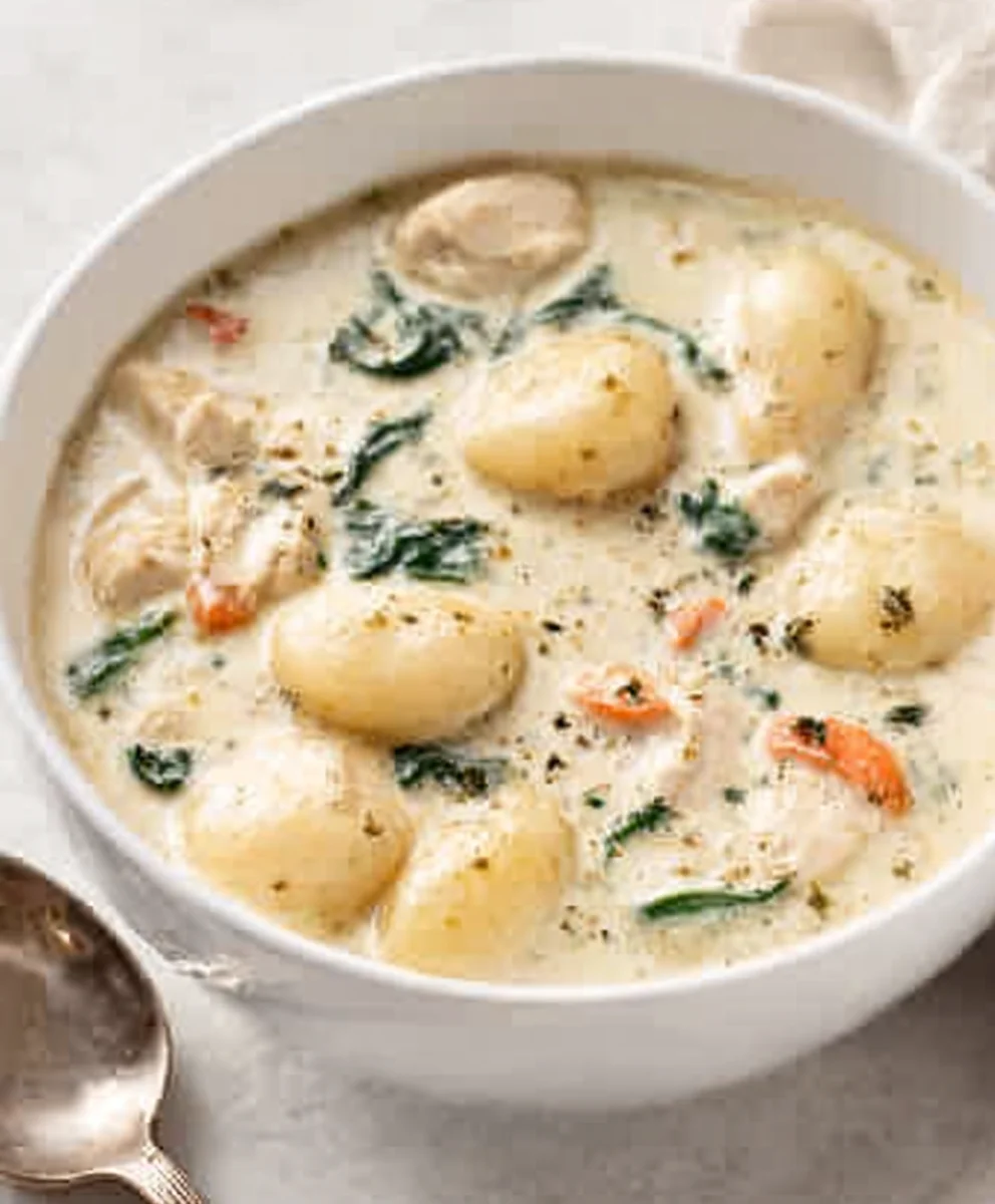 Olive Garden Chicken Gnocchi Soup-Copycat Recipe