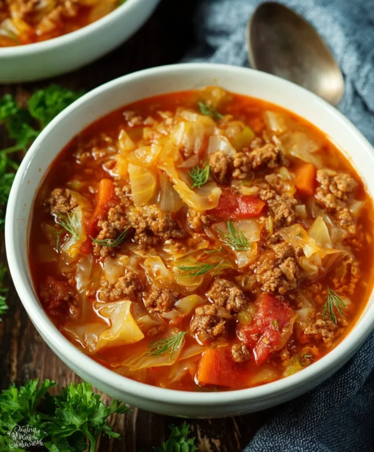 Hearty Cabbage Roll Soup – Comforting Beef Dinner