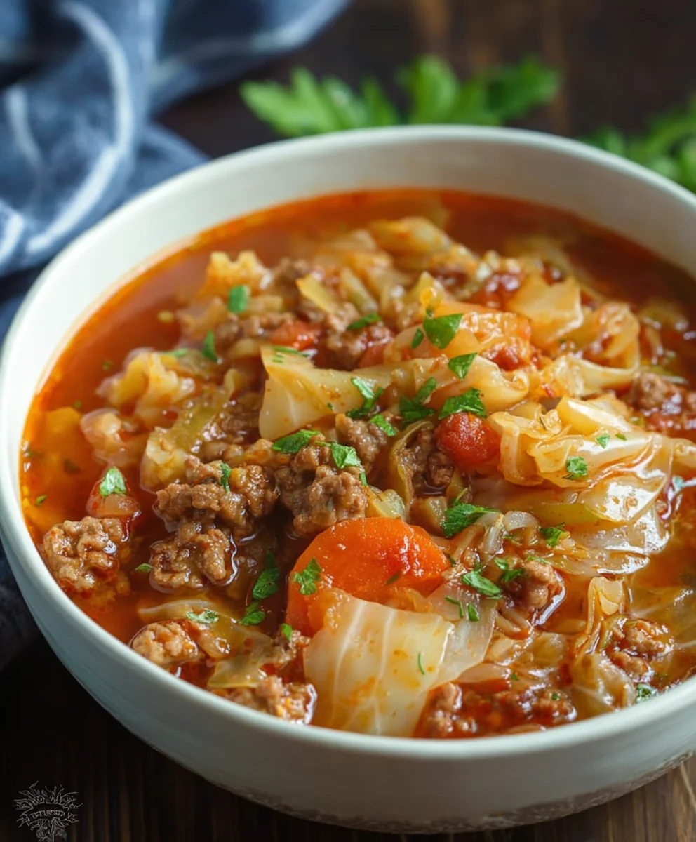 Hearty Cabbage Roll Soup - Comforting Beef Dinner
