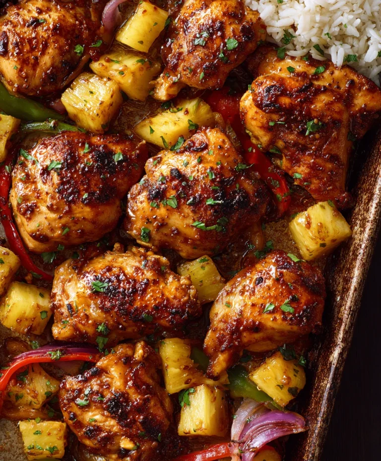 Easy Hawaiian Chicken Sheet Pan Dinner