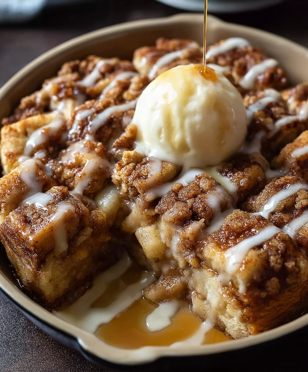 Apple Crisp Cinnamon Roll Casserole Recipe