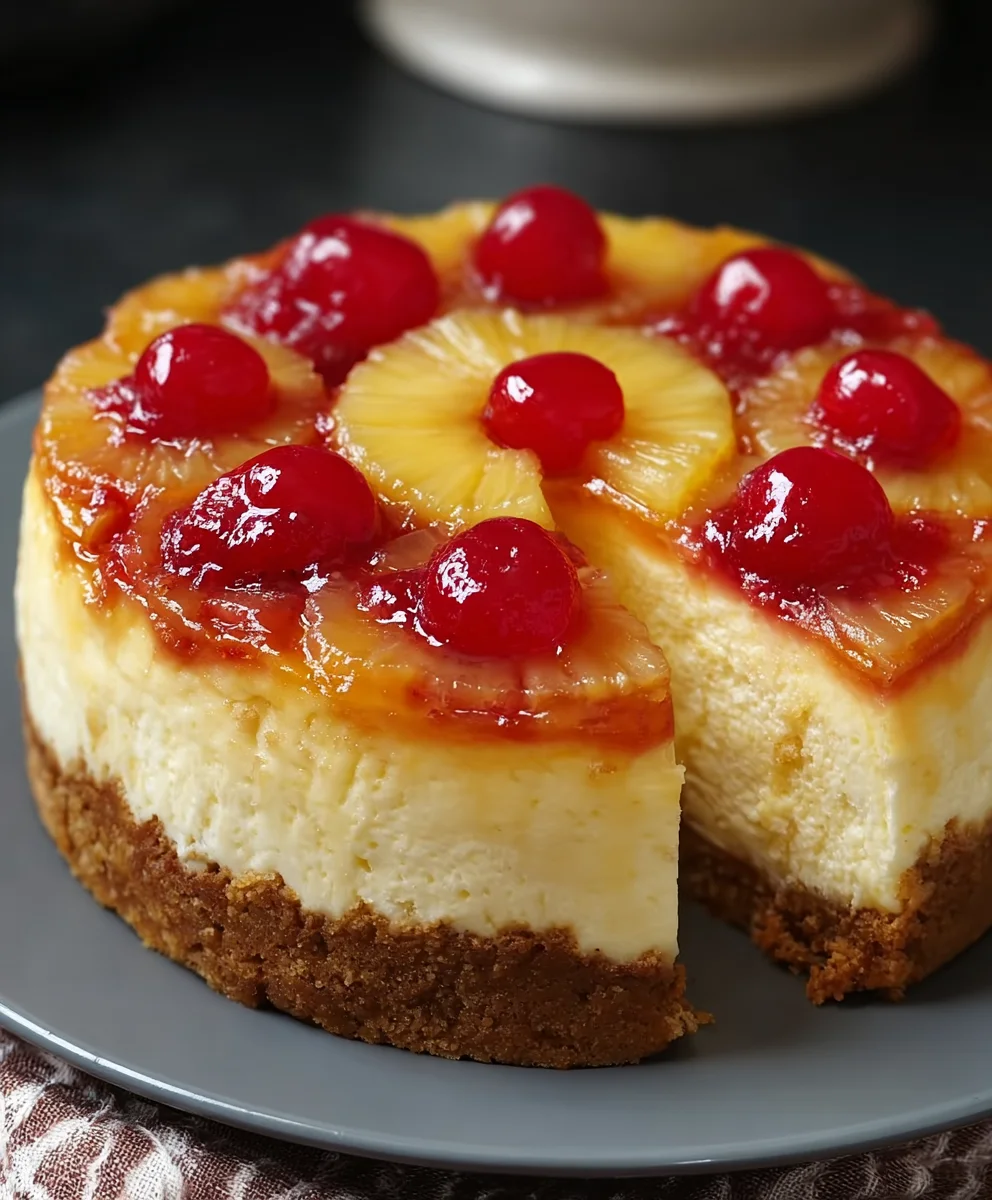 Pineapple Upside Down Cheesecake Delight