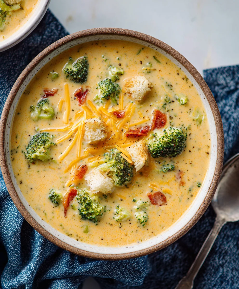 Cheesy Cheddar Broccoli Soup- Creamy & Delicious