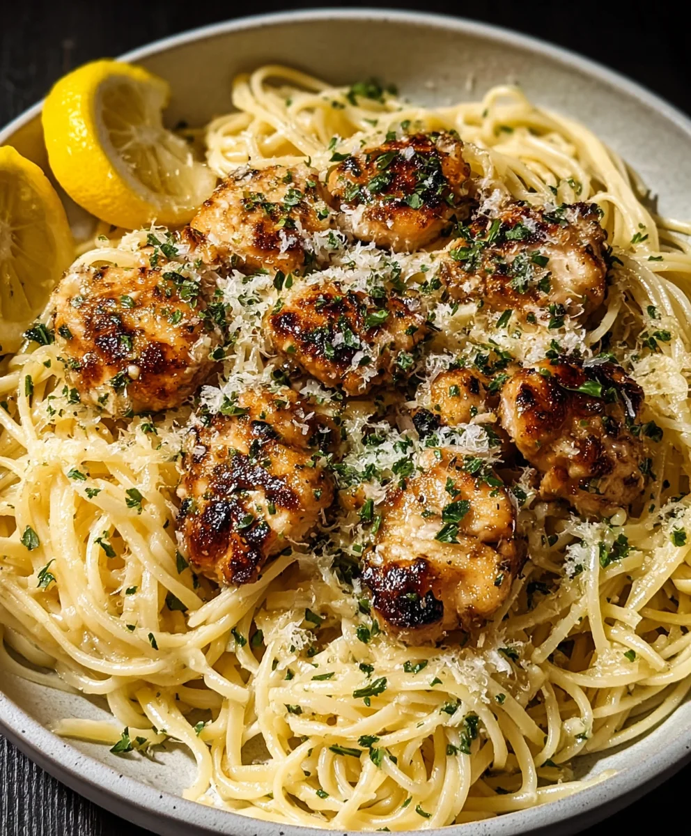 Lemon Garlic Butter Chicken Parmesan Pasta