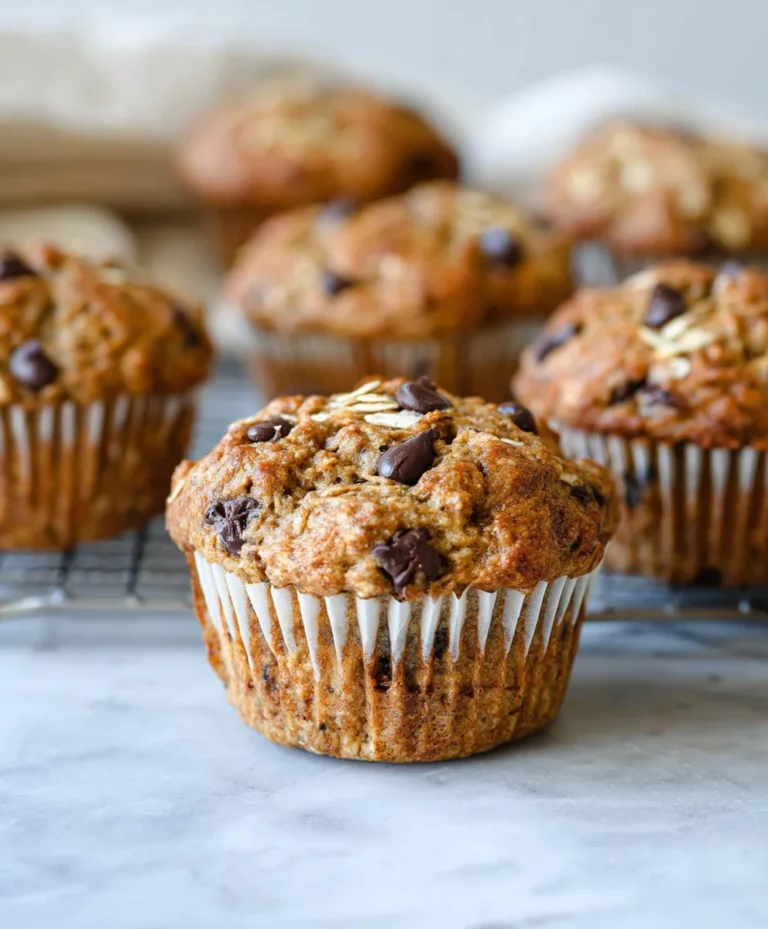 Healthy Banana Oatmeal Muffins-Chocolate Chip Delight