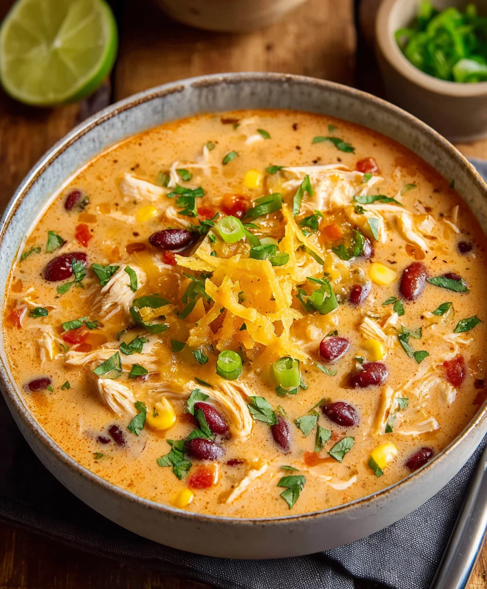 Creamy Chicken Enchilada Soup-Easy & Delicious Recipe