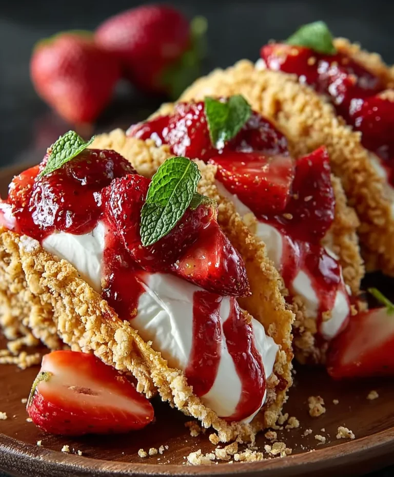 Strawberry Crunch Cheesecake Tacos-Easy Dessert Recipe