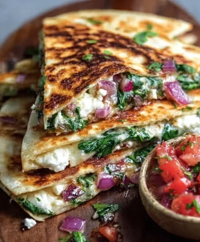 Spinach and Feta Quesadillas