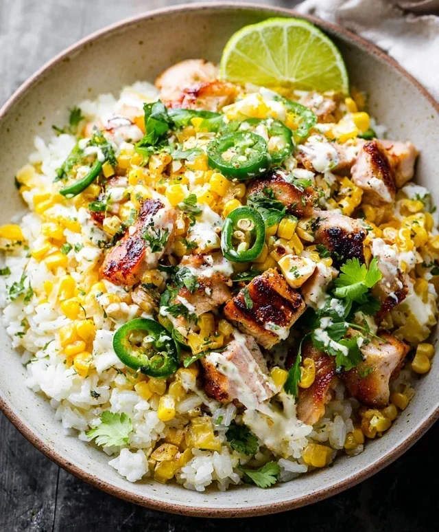 Street Corn Chicken Rice Bowl Recipe