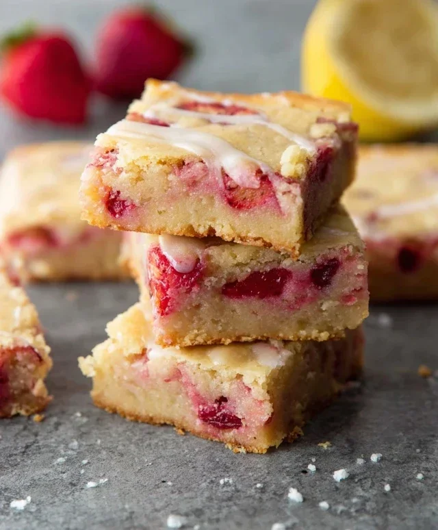 Strawberry Lemon Blondies