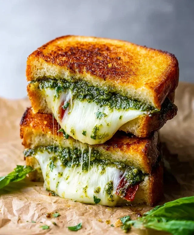 Sourdough Pesto Grilled Cheese