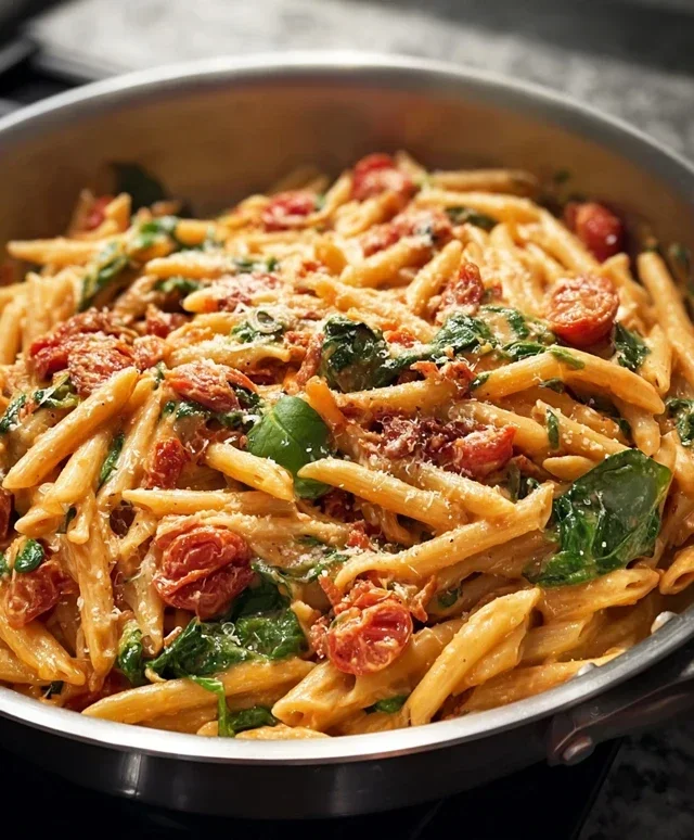 One-Pot Spinach Tomato Pasta