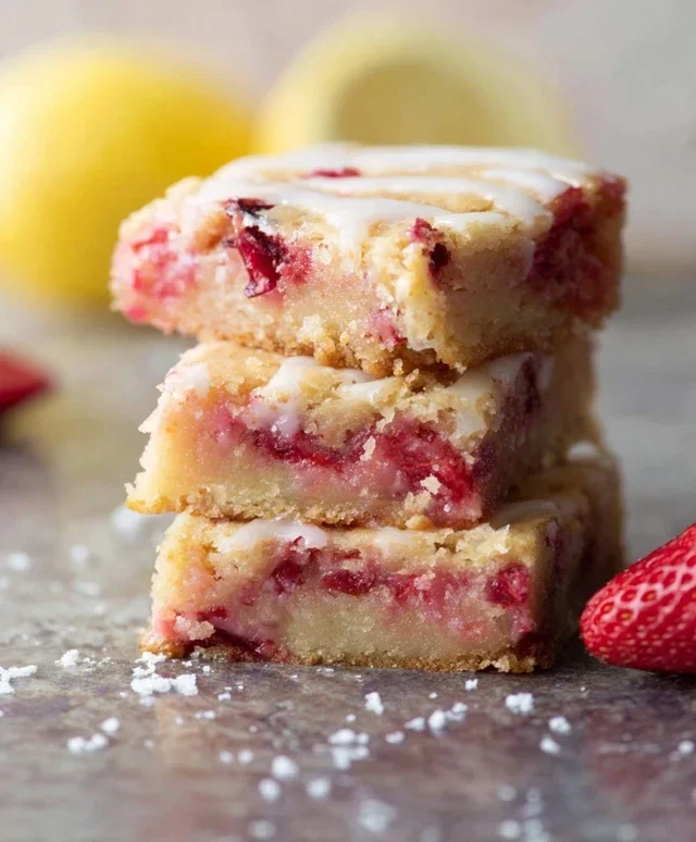 Strawberry Lemon Blondies